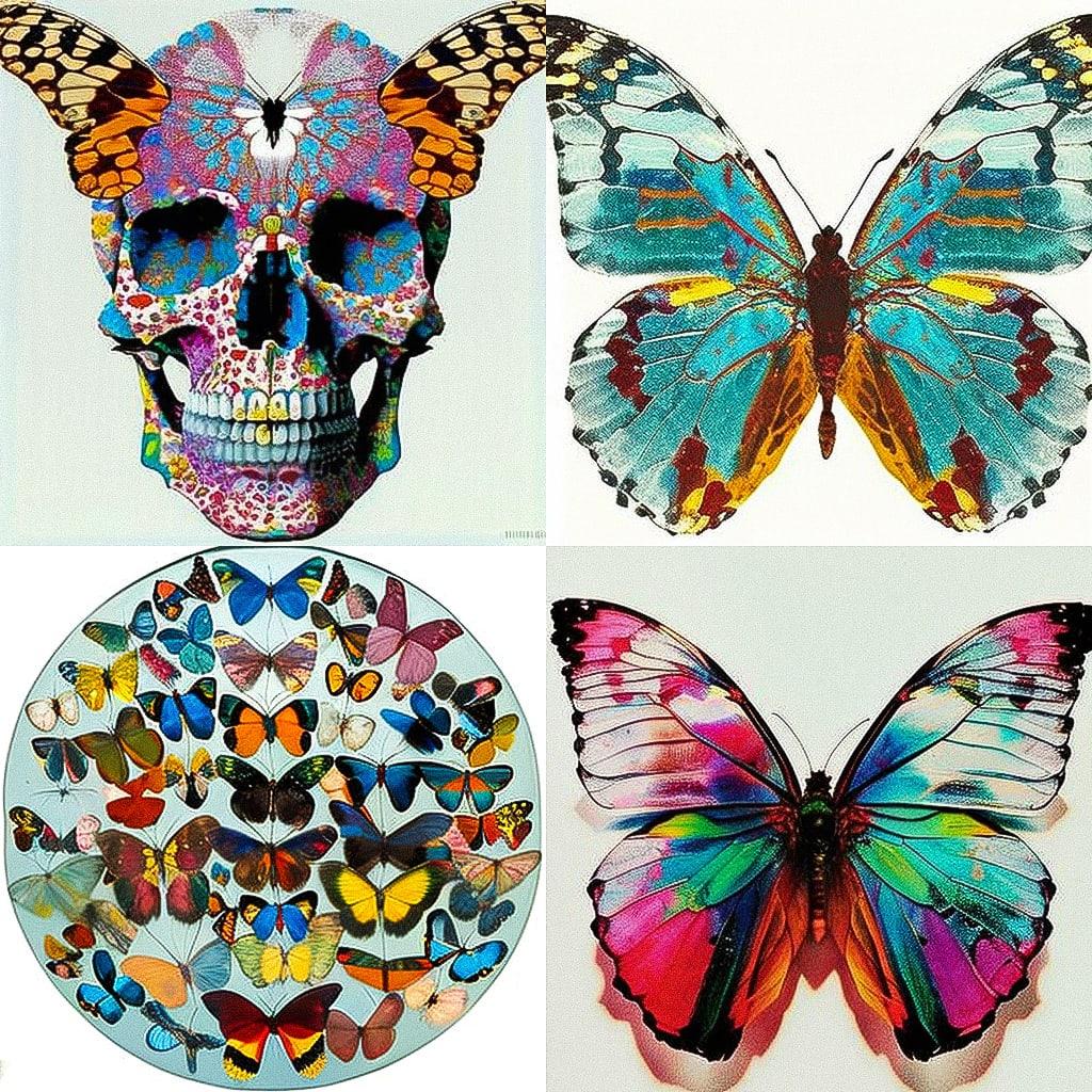 Damien Hirst style, Midjourney V4, render 1 of 4