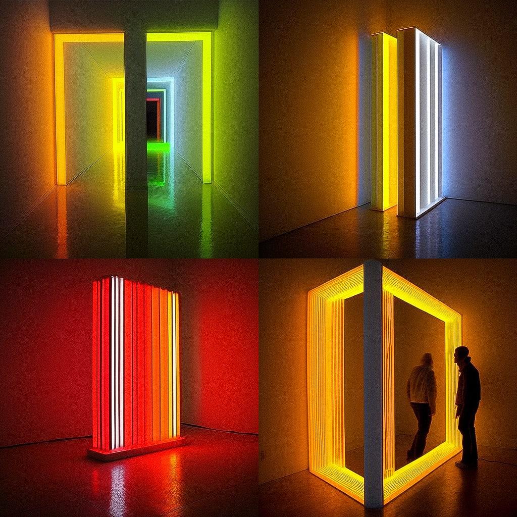 Dan Flavin style, Midjourney V4, render 1 of 4