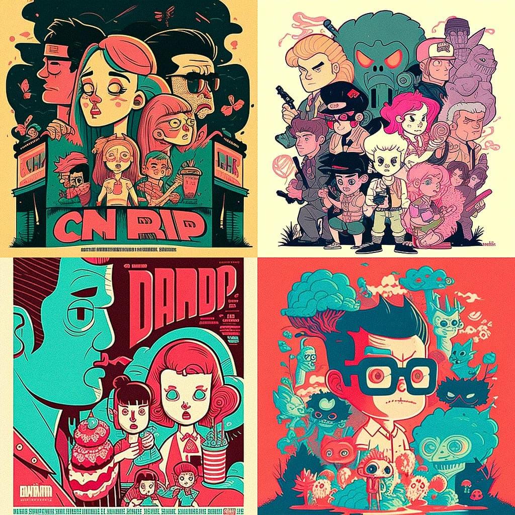 Dan Hipp style, Midjourney V4, render 1 of 4
