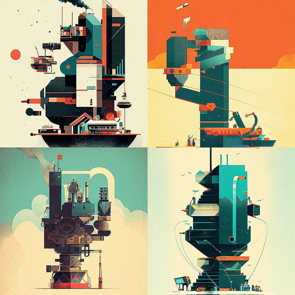 Dan Matutina style, Midjourney V4, render 1 of 4