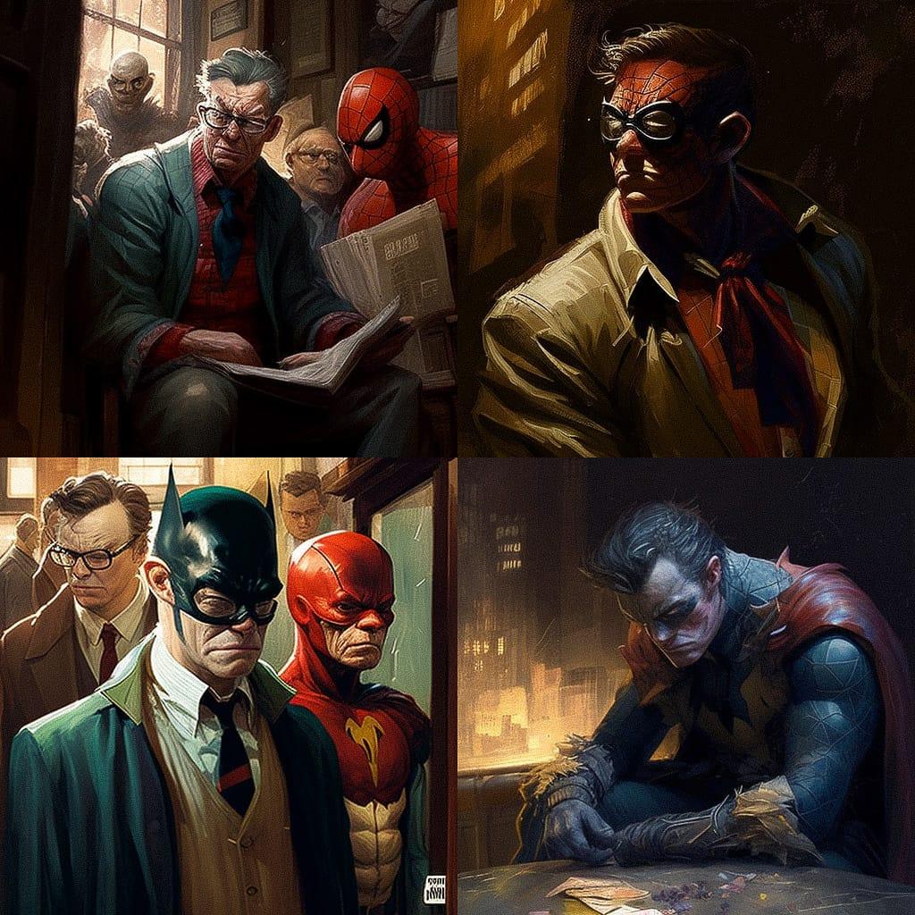 Dan Slott style, Midjourney V4, render 1 of 4