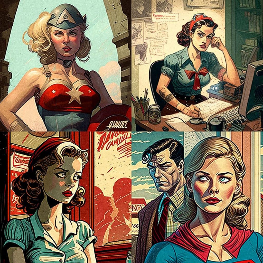 Dan Spiegle style, Midjourney V4, render 1 of 4