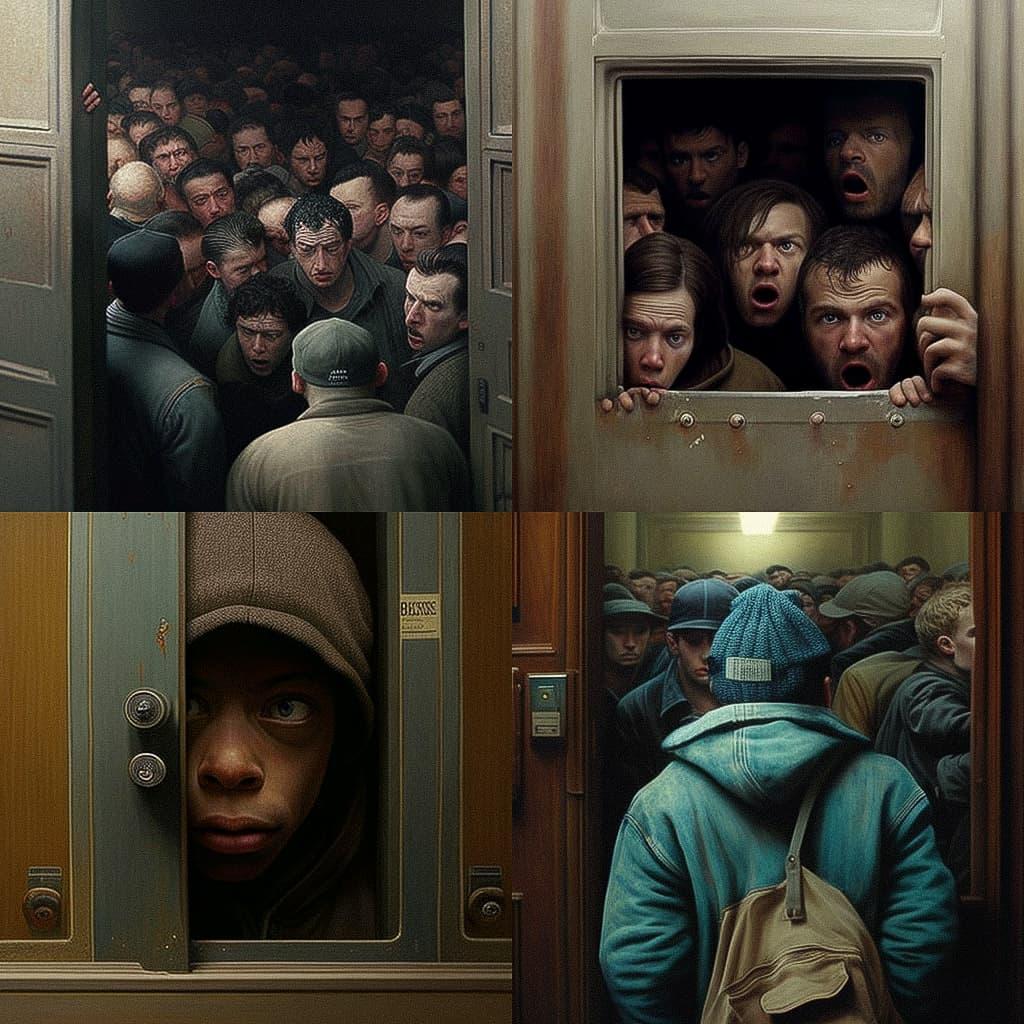 Dan Witz style, Midjourney V4, render 1 of 4