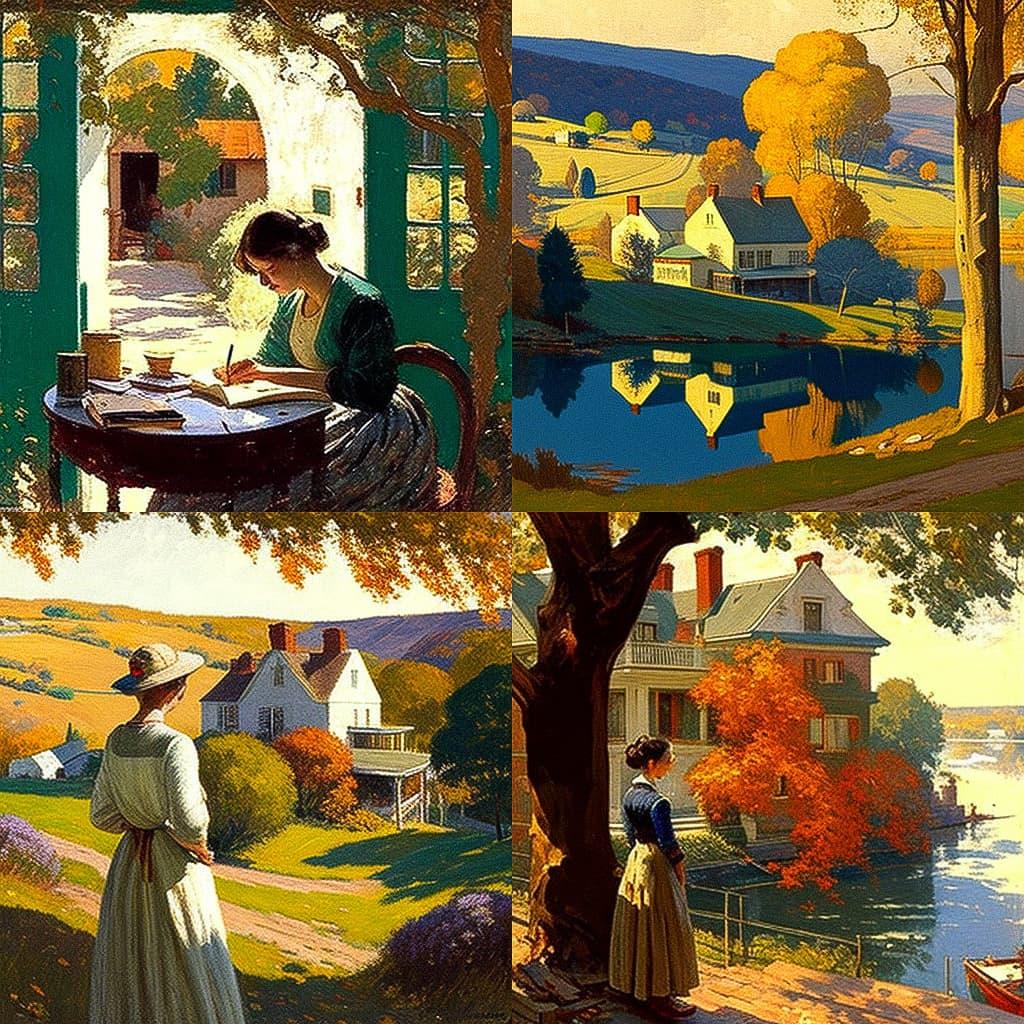 Daniel Garber style, Midjourney V4, render 1 of 4