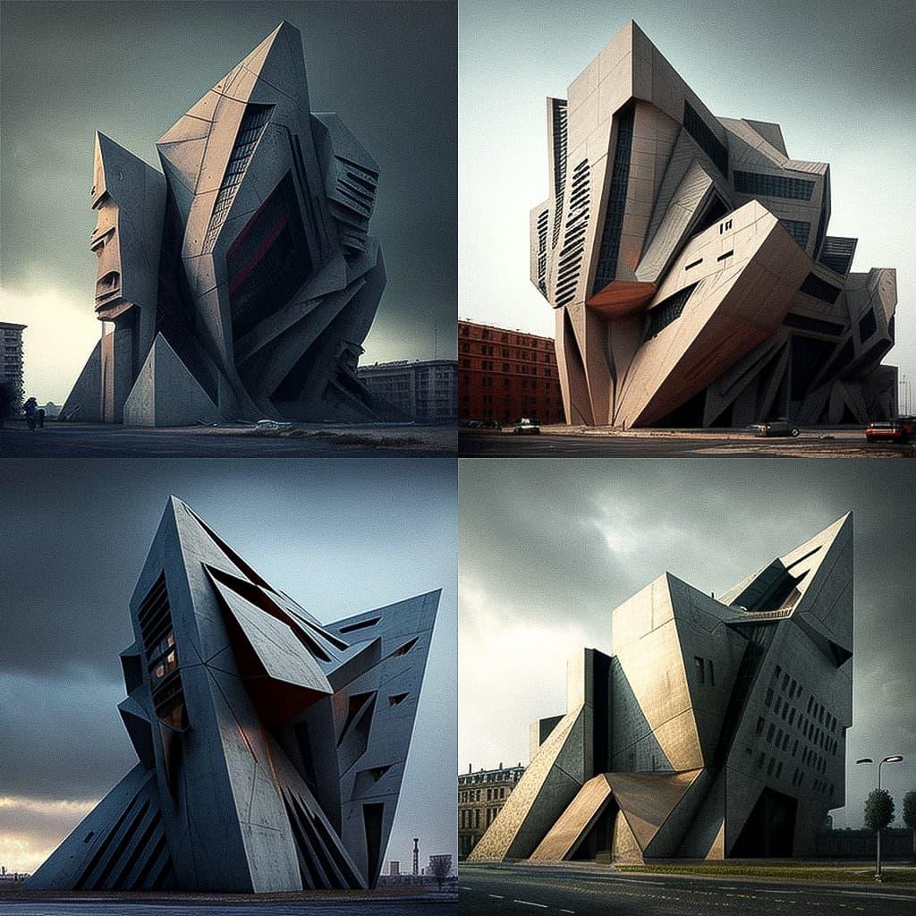 Daniel Libeskind style, Midjourney V4, render 1 of 4