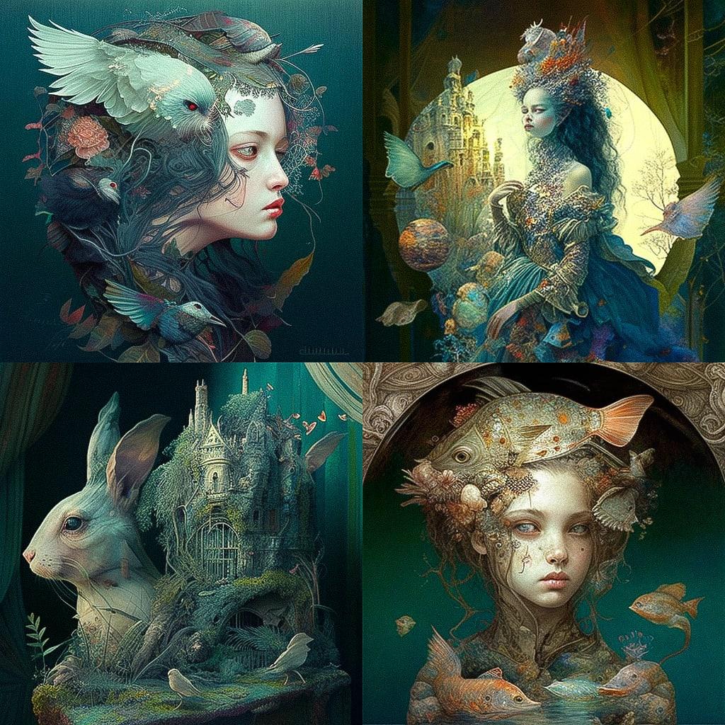 Daniel Merriam style, Midjourney V4, render 1 of 4