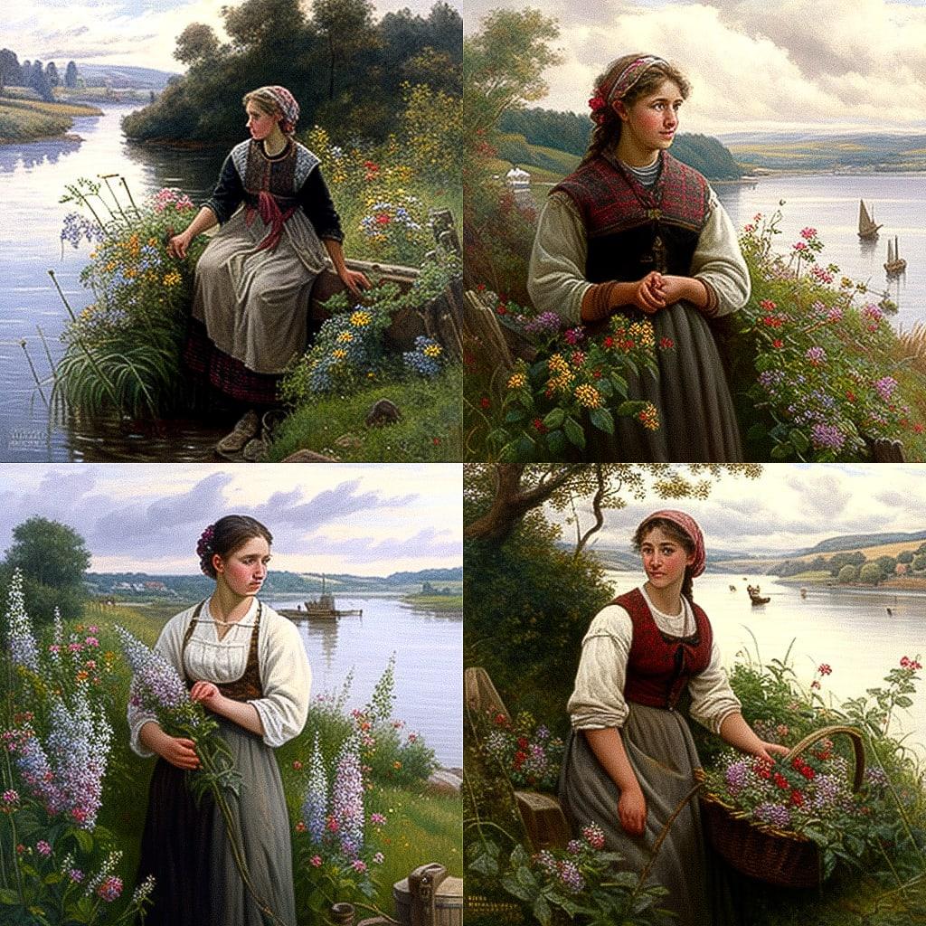 Daniel Ridgway Knight style, Midjourney V4, render 1 of 4