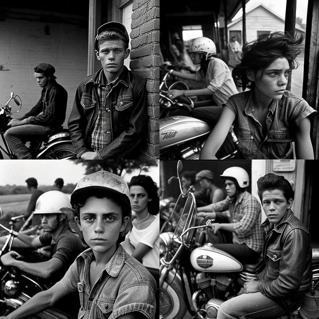 Danny Lyon style, Midjourney V4, render 1 of 4