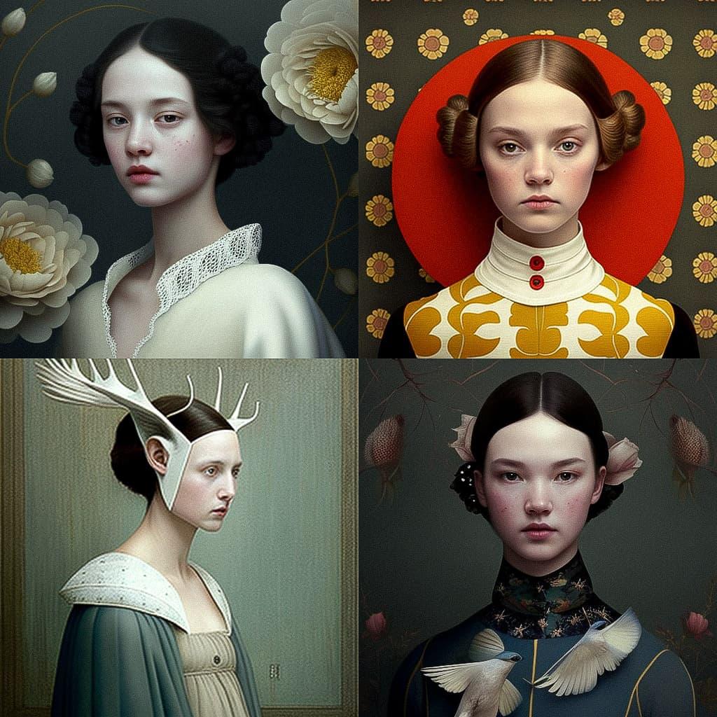 Daria Petrilli style, Midjourney V4, render 1 of 4