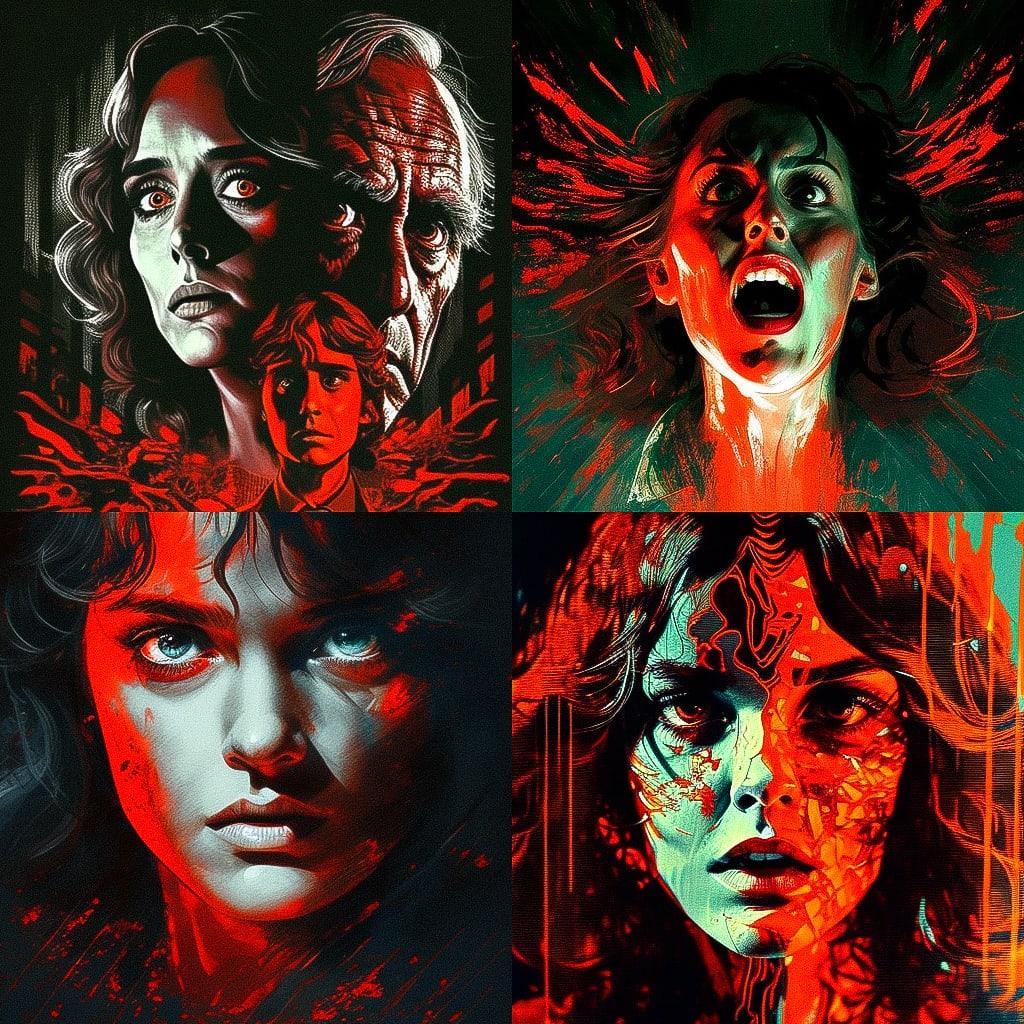 Dario Argento style, Midjourney V4, render 1 of 4