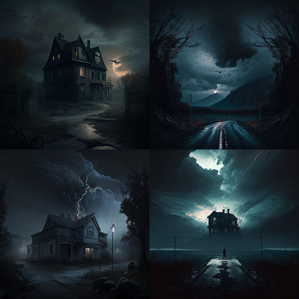 Dark atmosphere style, Midjourney V4, render 1 of 4
