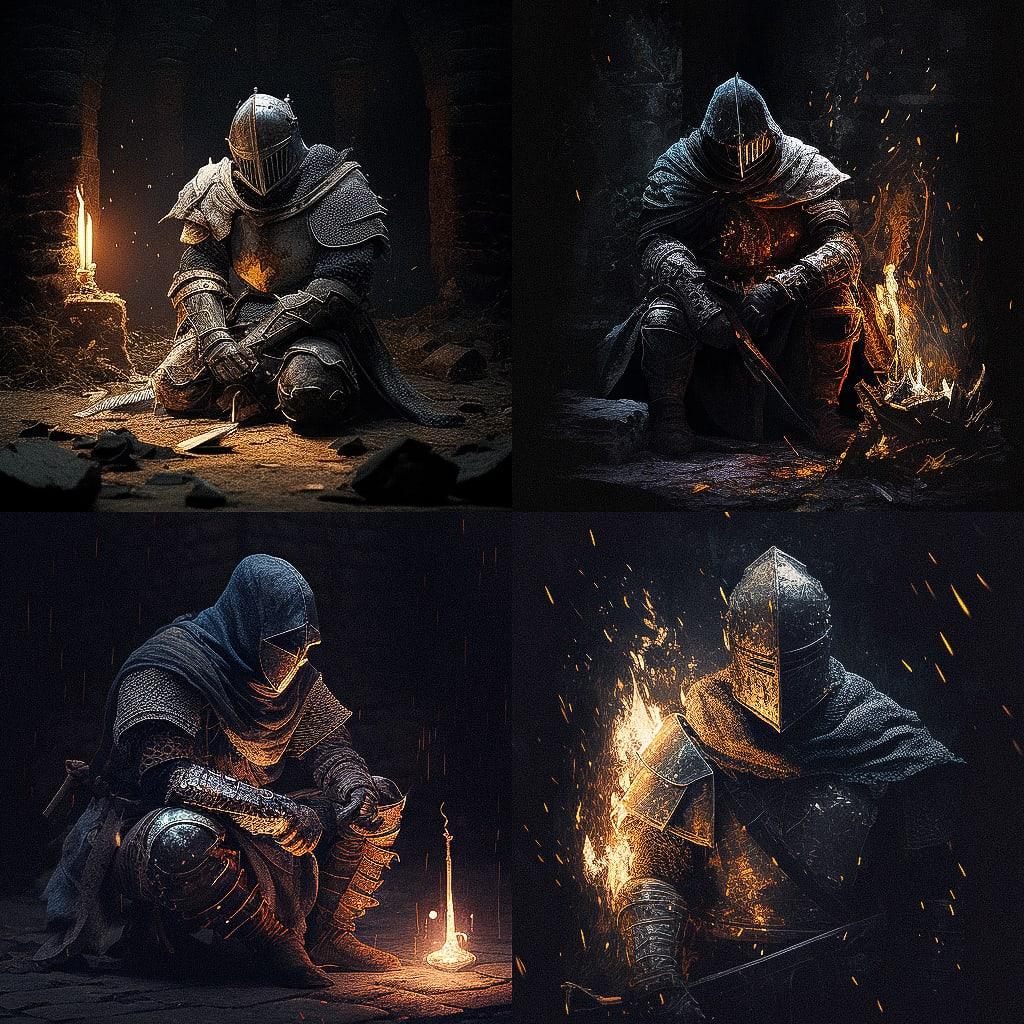 Dark Souls style, Midjourney V4, render 1 of 4