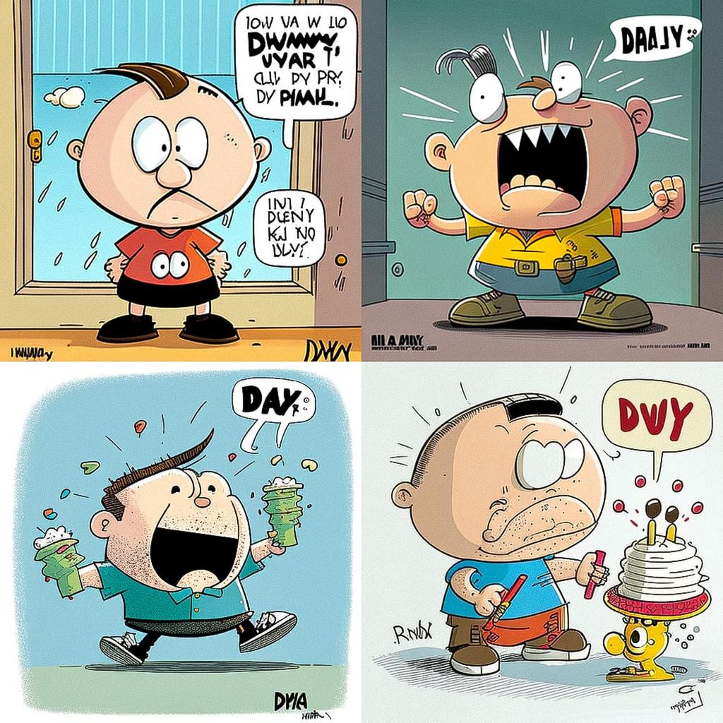 Dav Pilkey style, Midjourney V4, render 1 of 4