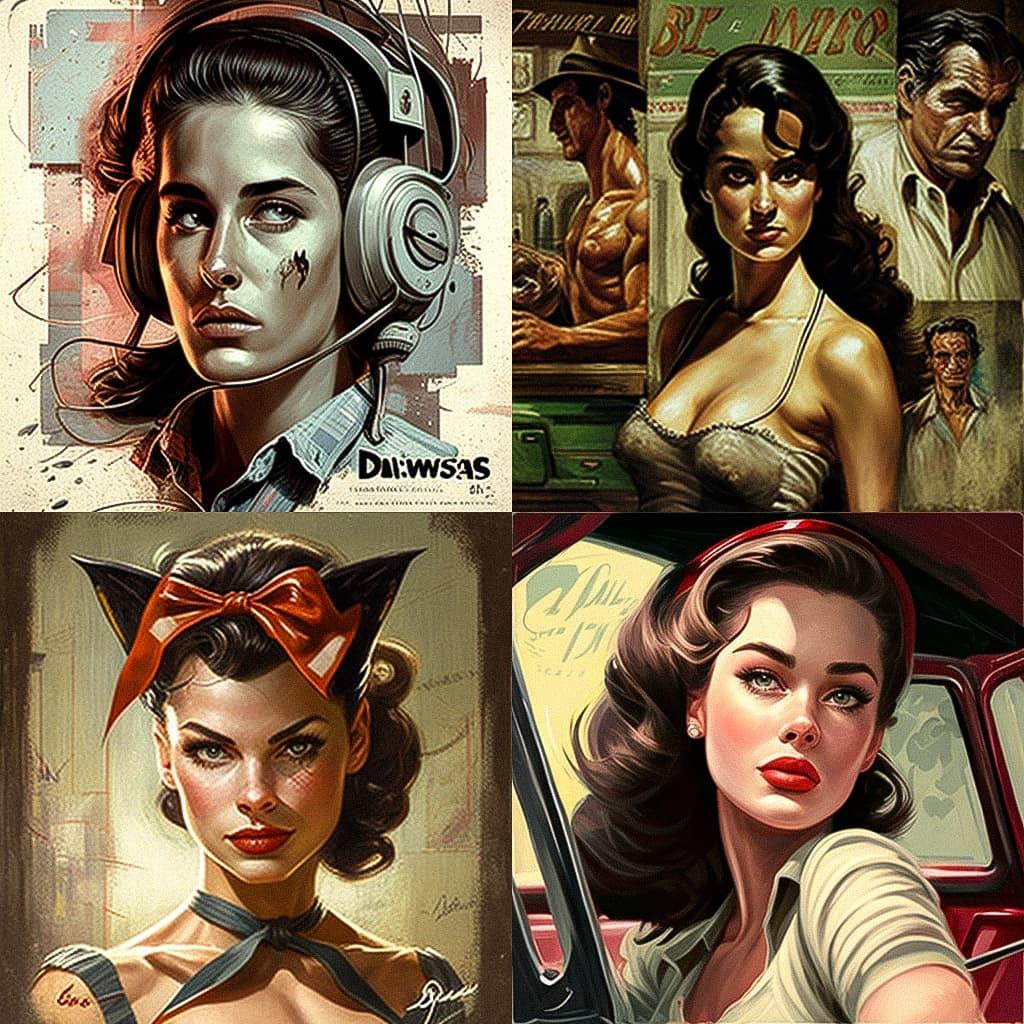 Dave Stevens style, Midjourney V4, render 1 of 4