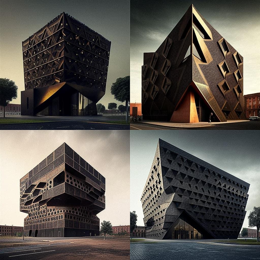 David Adjaye style, Midjourney V4, render 1 of 4