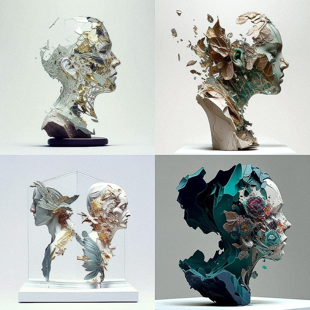 David Altmejd style, Midjourney V4, render 1 of 4