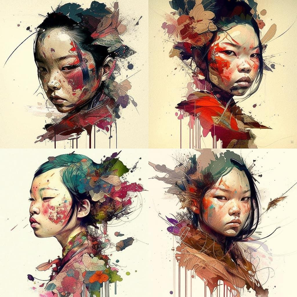 David Choe style, Midjourney V4, render 1 of 4