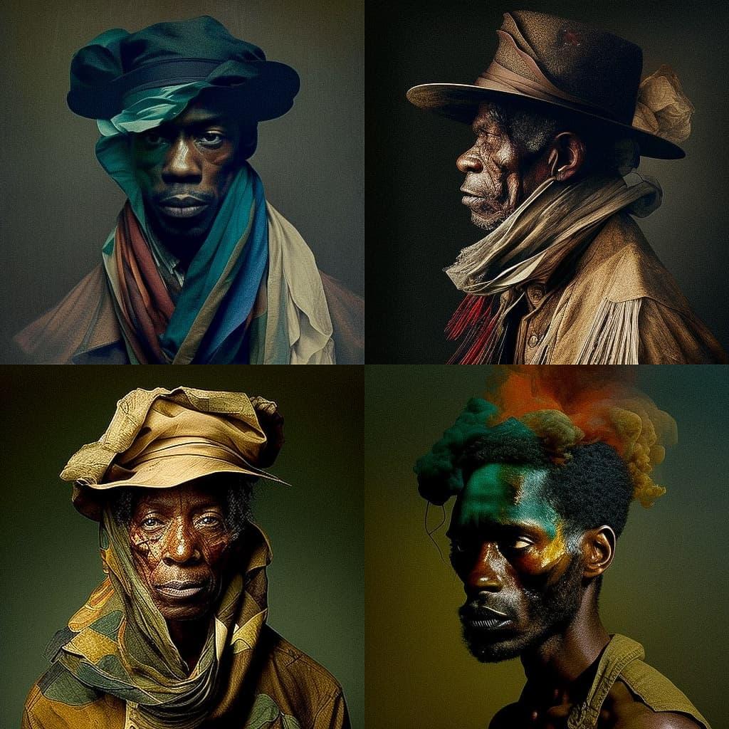 David Hammons style, Midjourney V4, render 1 of 4