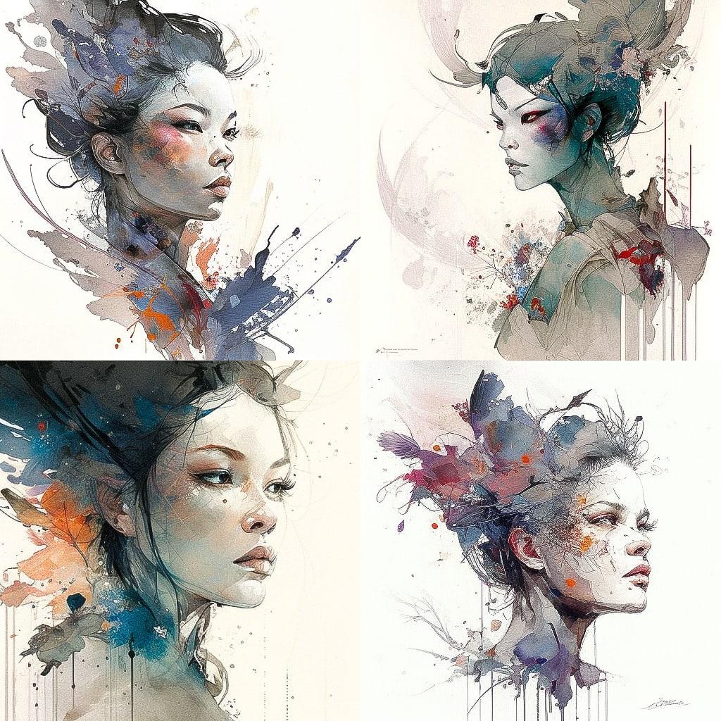 David Mack style, Midjourney V4, render 1 of 4