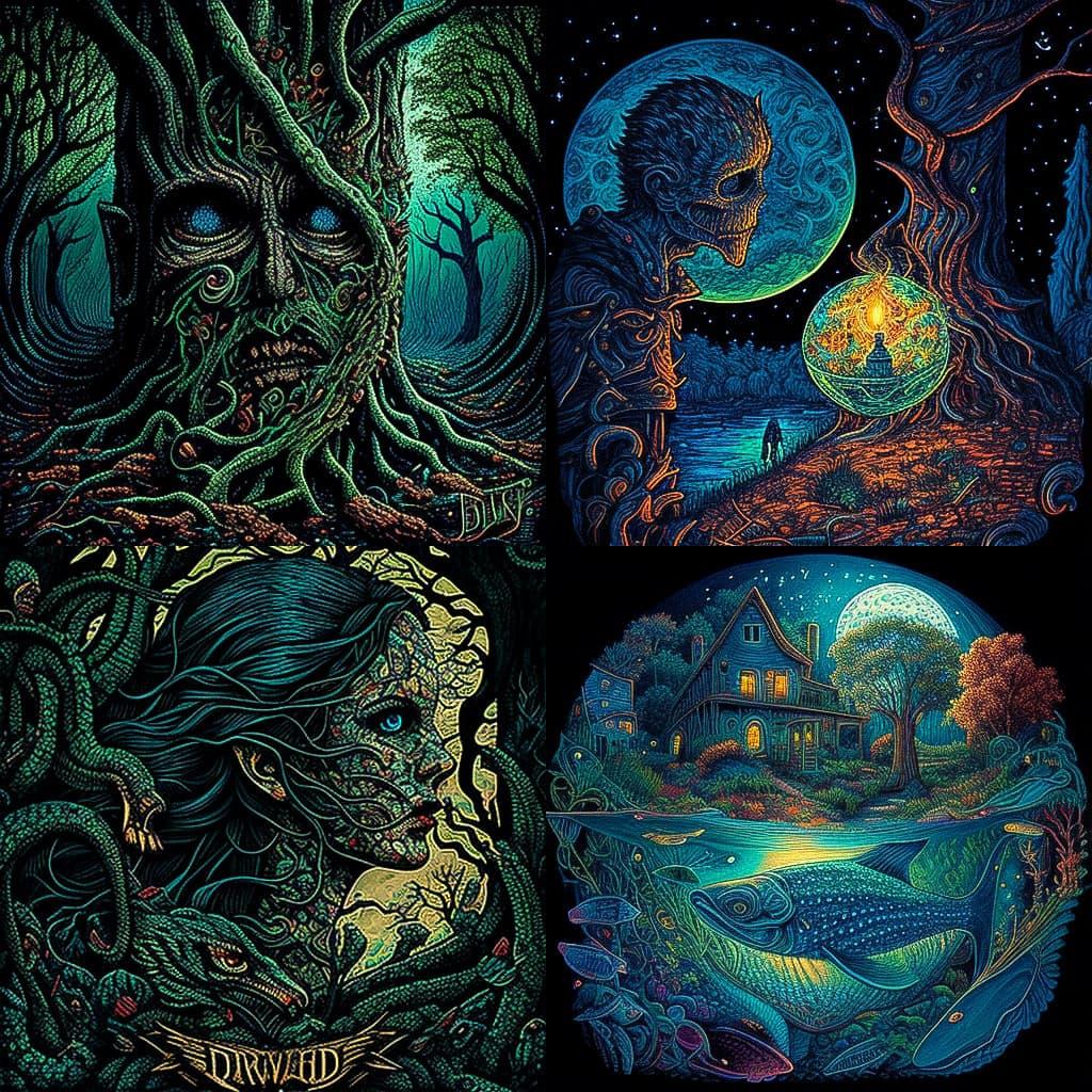 David Welker style, Midjourney V4, render 1 of 4