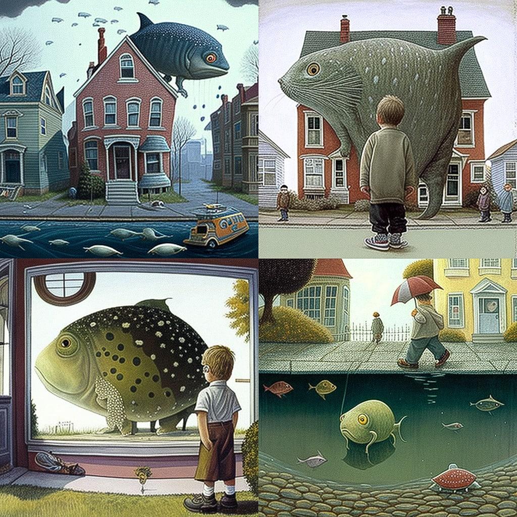 David Wiesner style, Midjourney V4, render 1 of 4