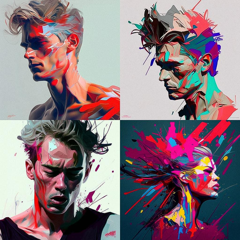 David Wightman style, Midjourney V4, render 1 of 4