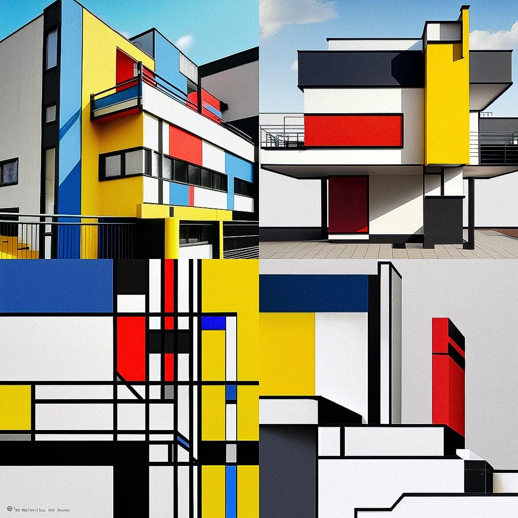 De Stijl style, Midjourney V4, render 1 of 4