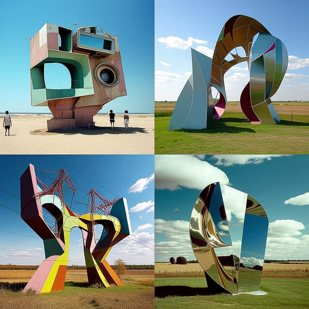 Dennis Oppenheim style, Midjourney V4, render 1 of 4