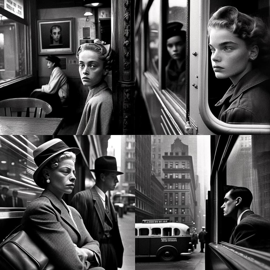 Dennis Stock style, Midjourney V4, render 1 of 4