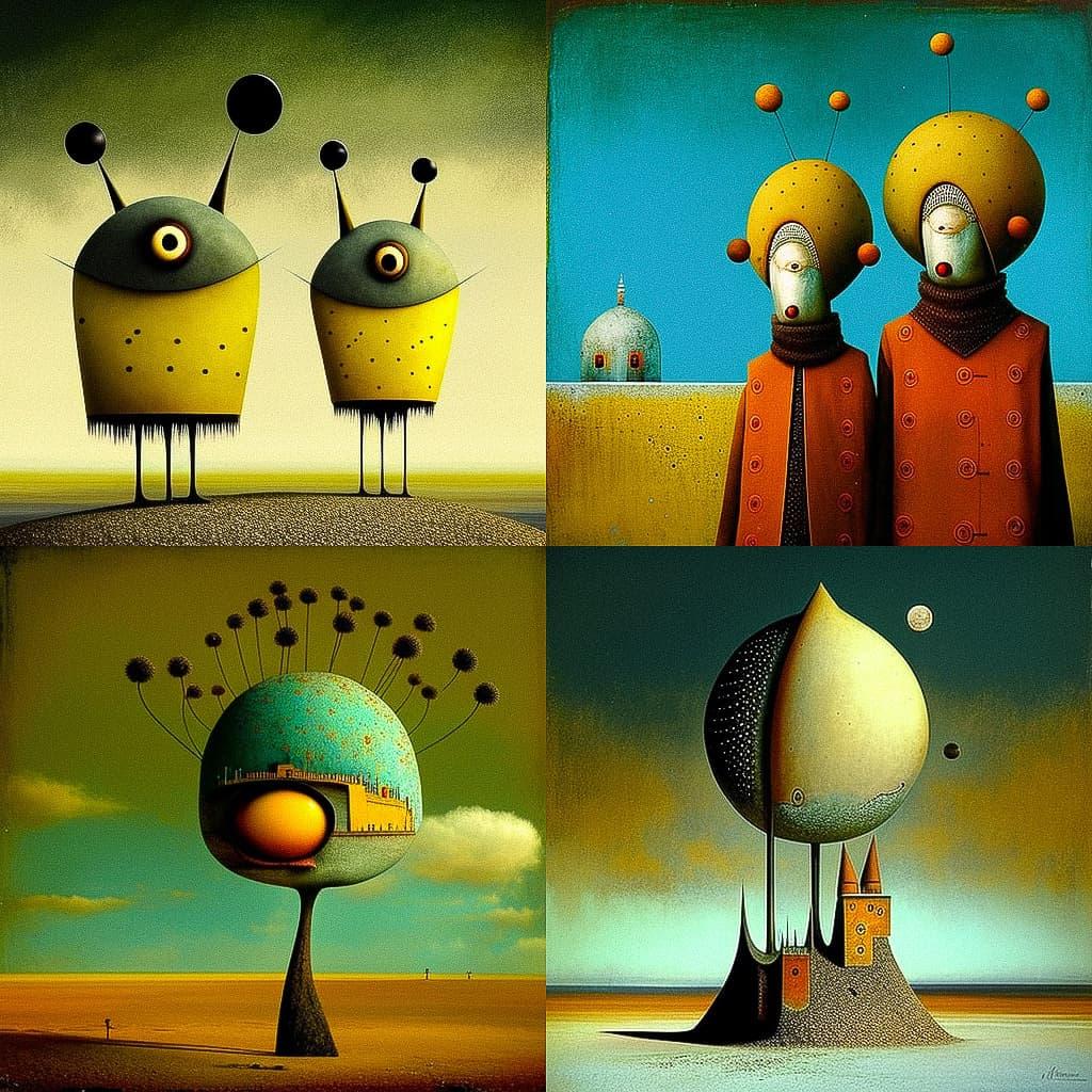 Desmond Morris style, Midjourney V4, render 1 of 4