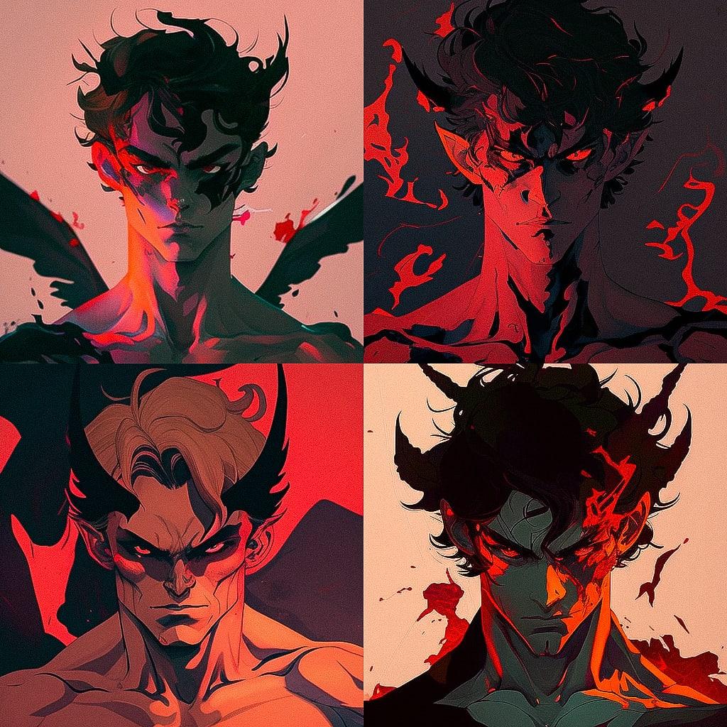 Devilman Crybaby style, Midjourney V4, render 1 of 4