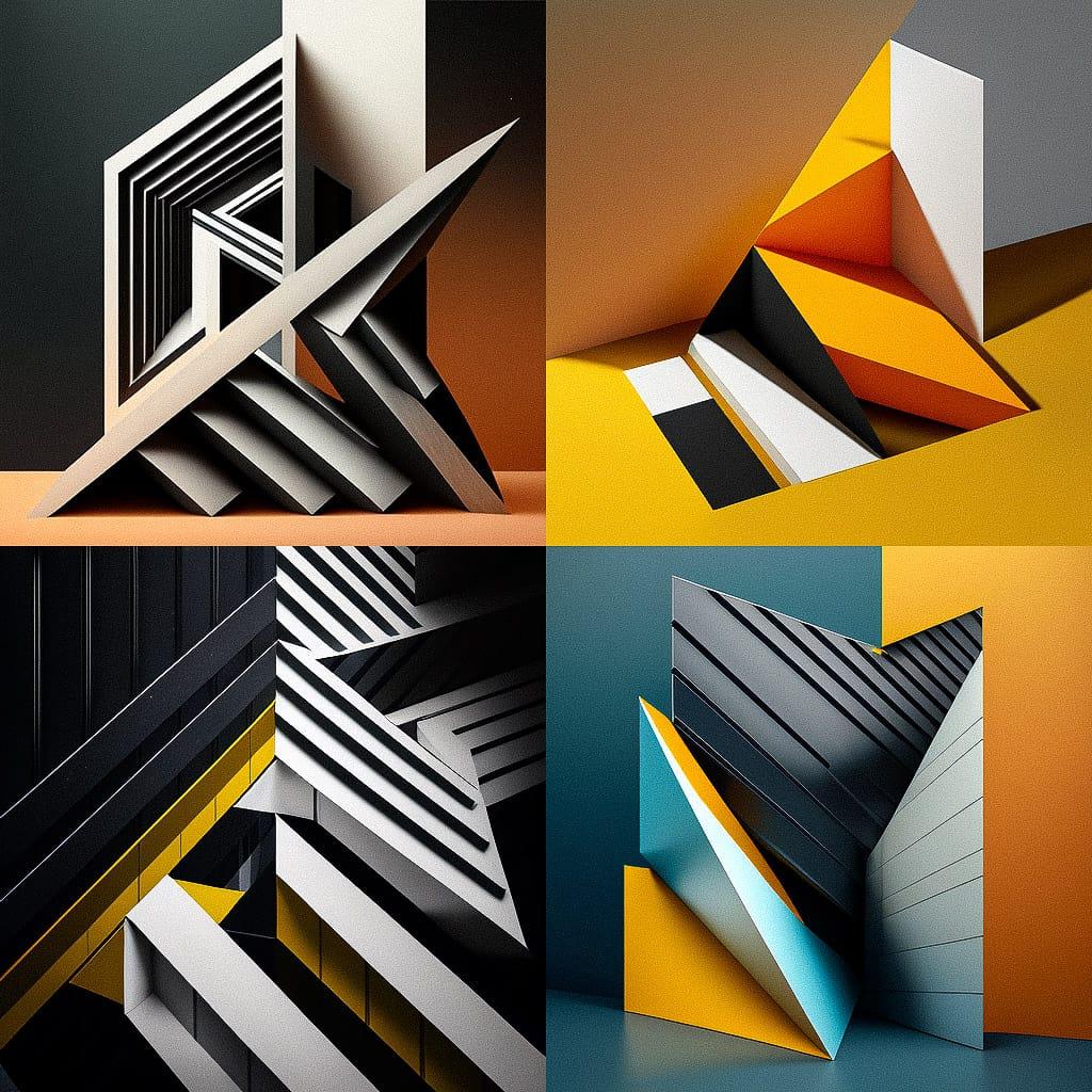 Diagonal composition style, Midjourney V4, render 1 of 4