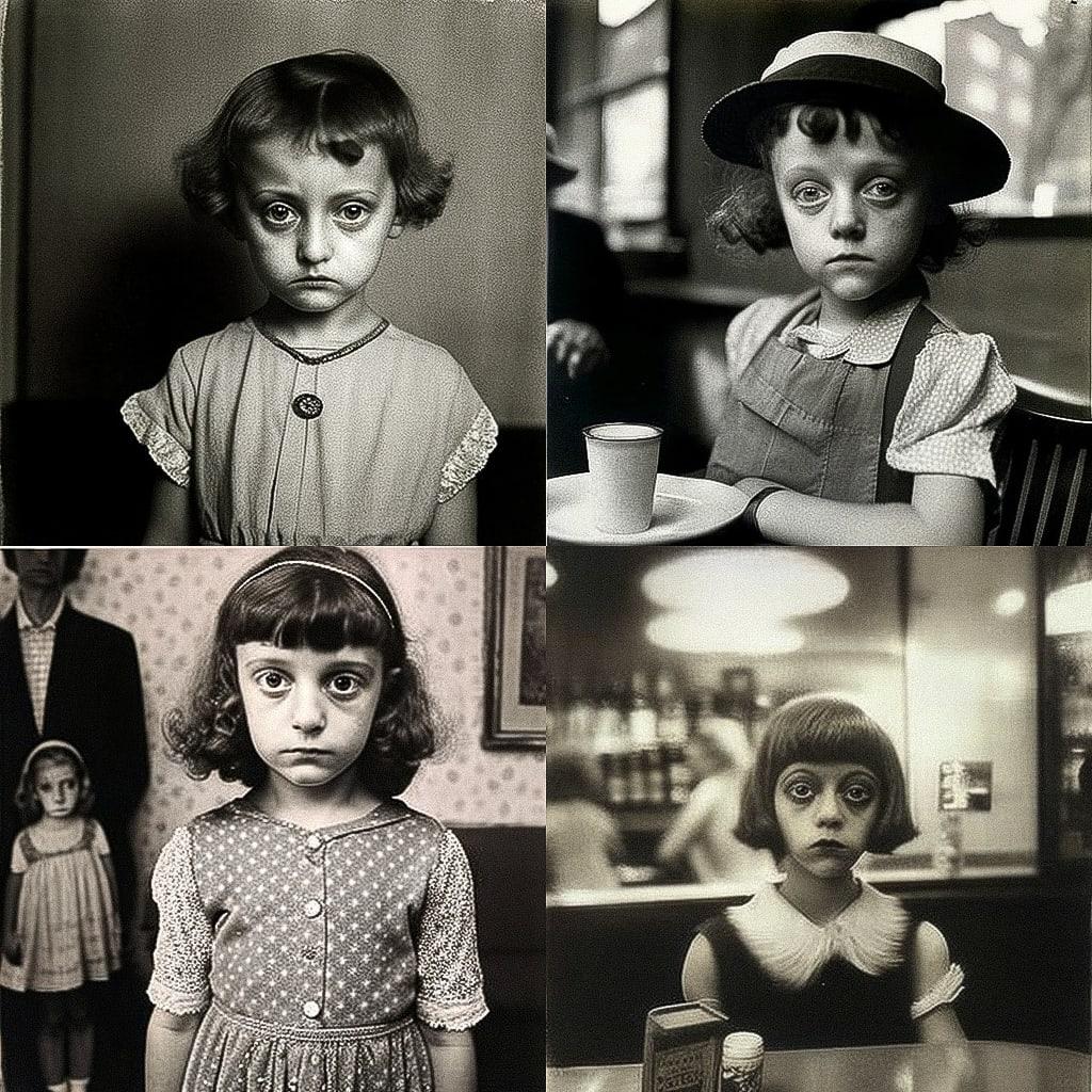Diane Arbus style, Midjourney V4, render 1 of 4