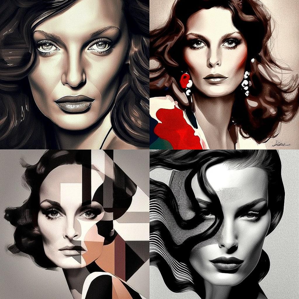 Diane von Furstenberg style, Midjourney V4, render 1 of 4