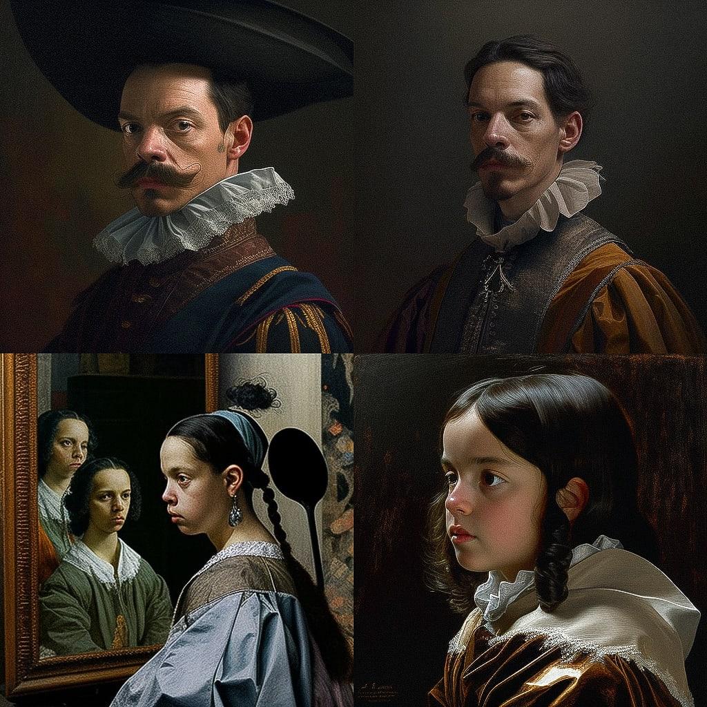 Diego Velazquez style, Midjourney V4, render 1 of 4
