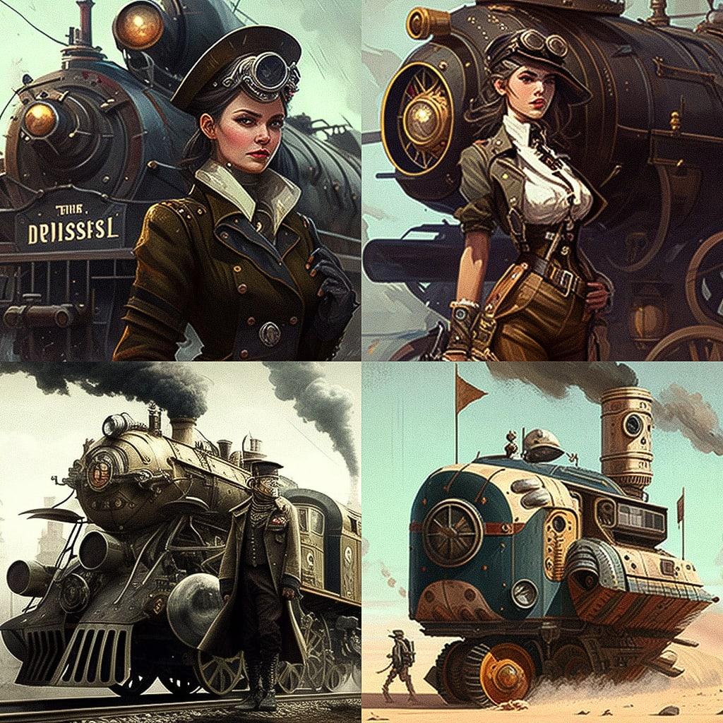 Dieselpunk style, Midjourney V4, render 1 of 4