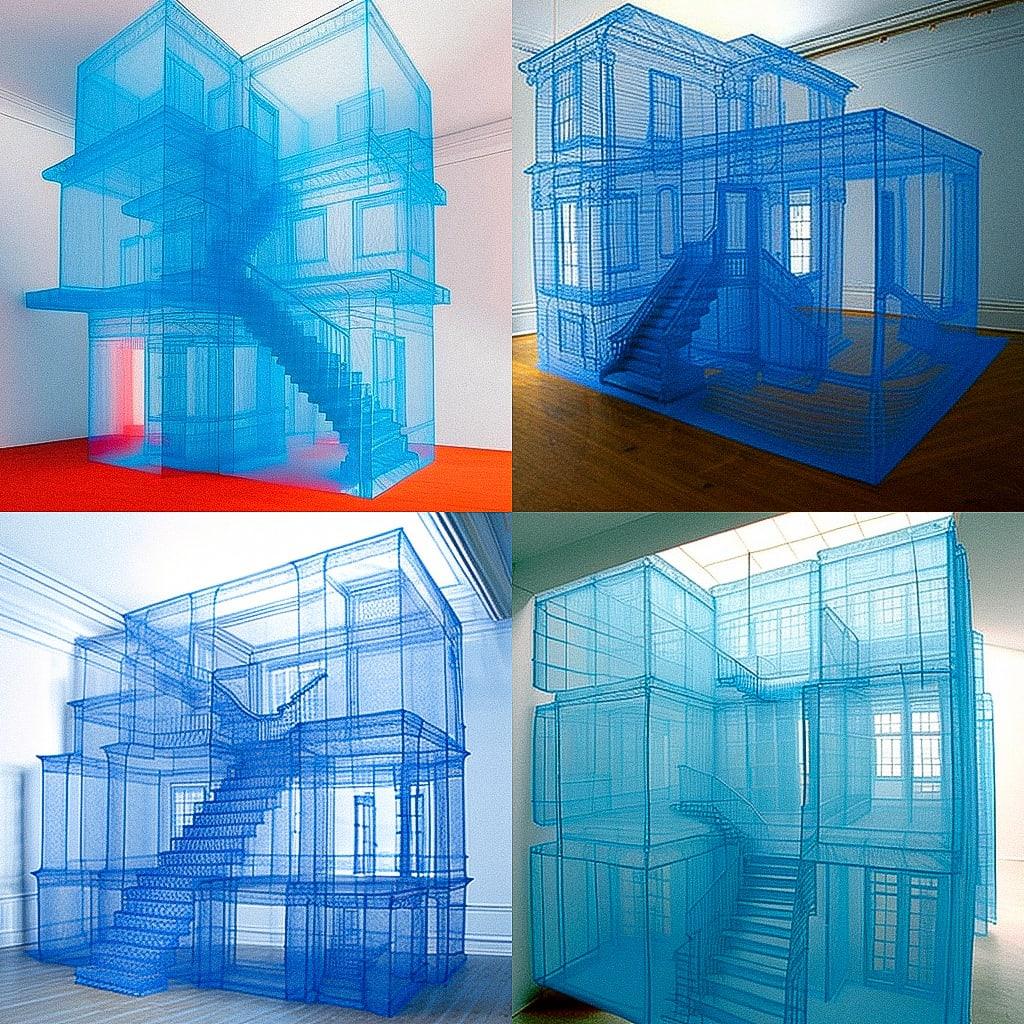 Do Ho Suh style, Midjourney V4, render 1 of 4