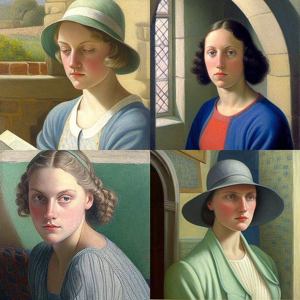 Dod Procter style, Midjourney V4, render 1 of 4