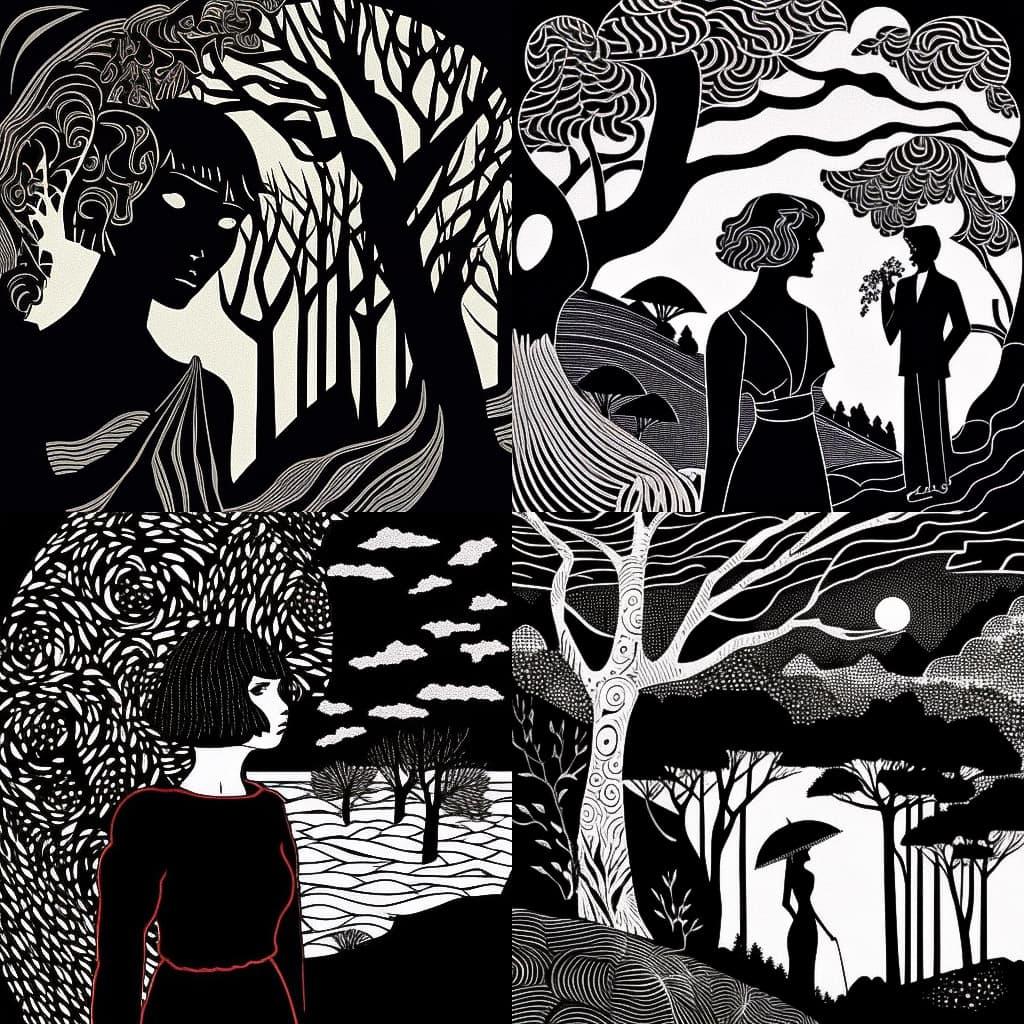 Don Blanding style, Midjourney V4, render 1 of 4