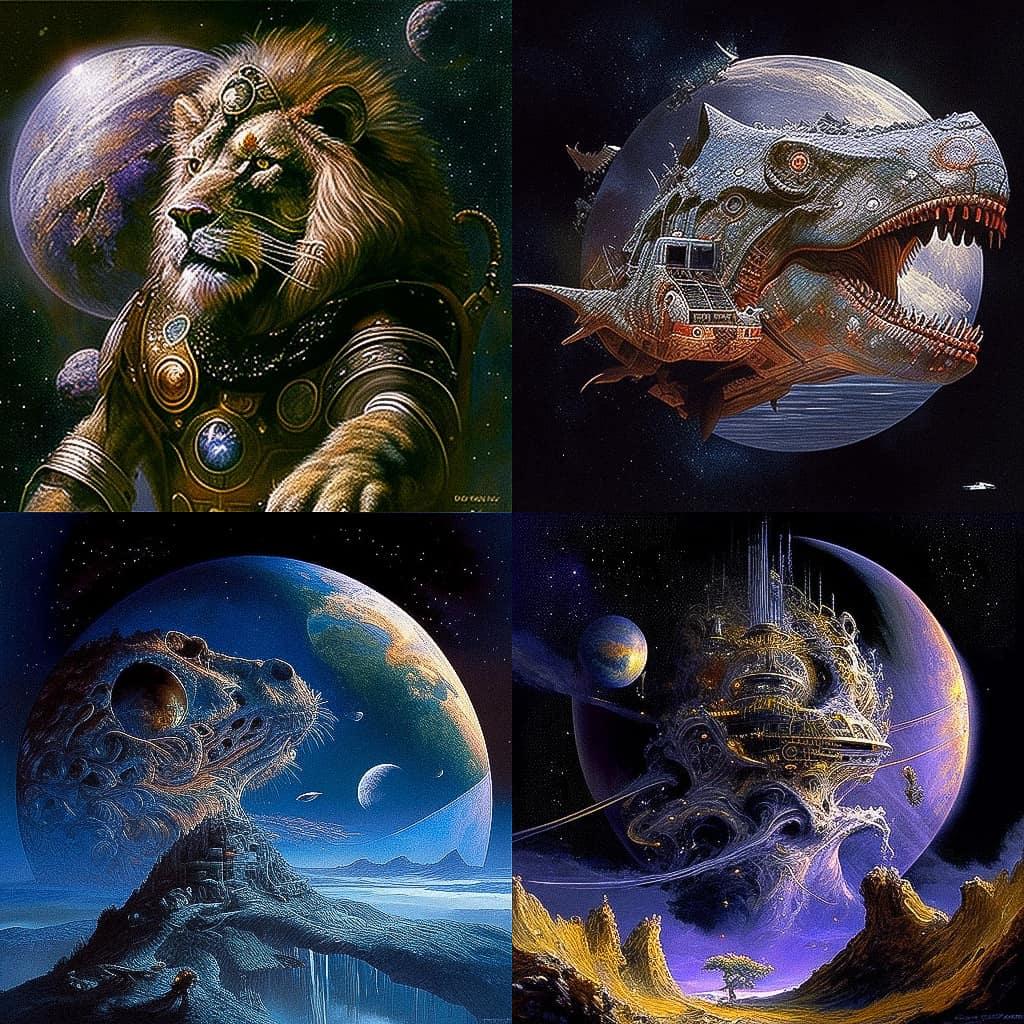 Don Dixon style, Midjourney V4, render 1 of 4