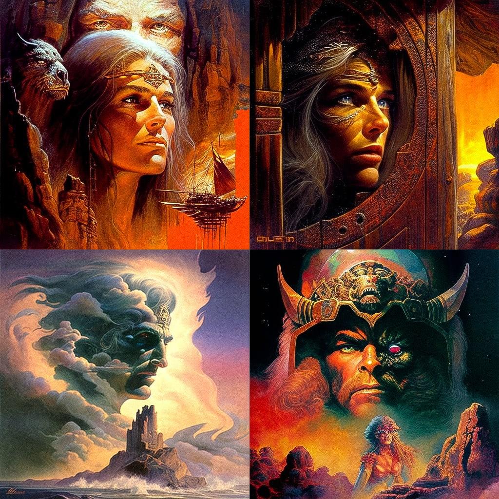 Don Maitz style, Midjourney V4, render 1 of 4