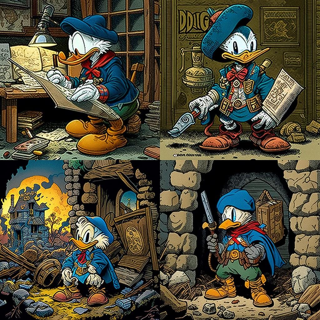 Don Rosa style, Midjourney V4, render 1 of 4