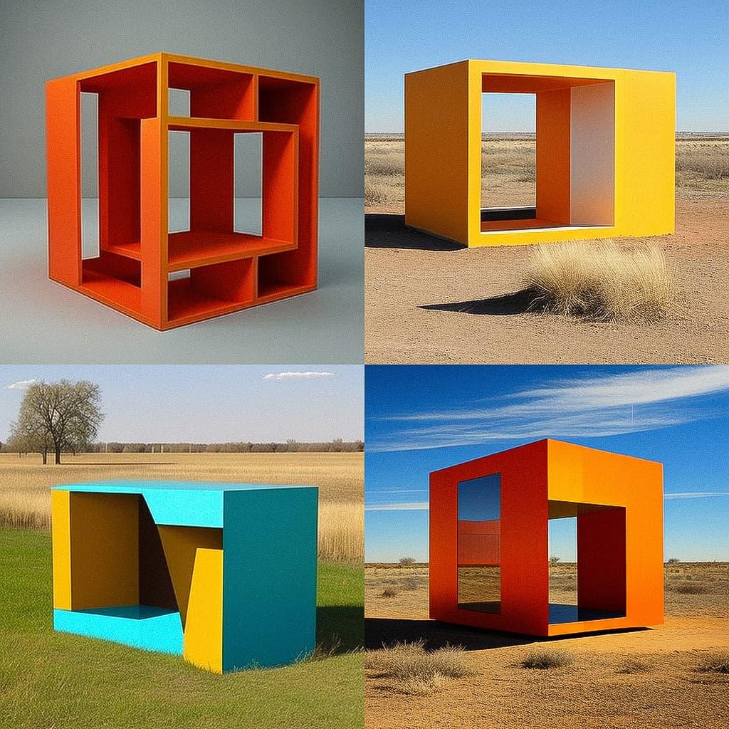 Donald Judd style, Midjourney V4, render 1 of 4