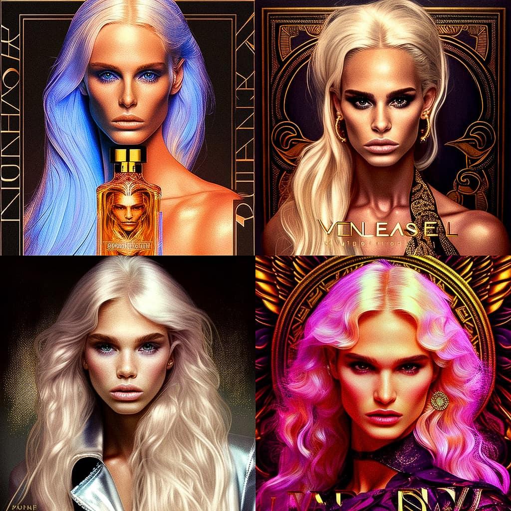 Donatella Versace style, Midjourney V4, render 1 of 4