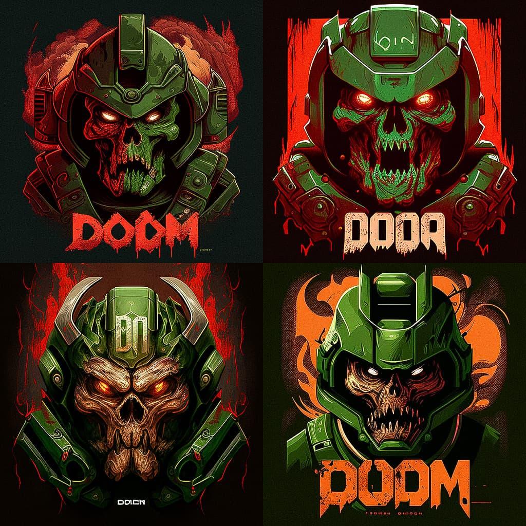 Doom style, Midjourney V4, render 1 of 4