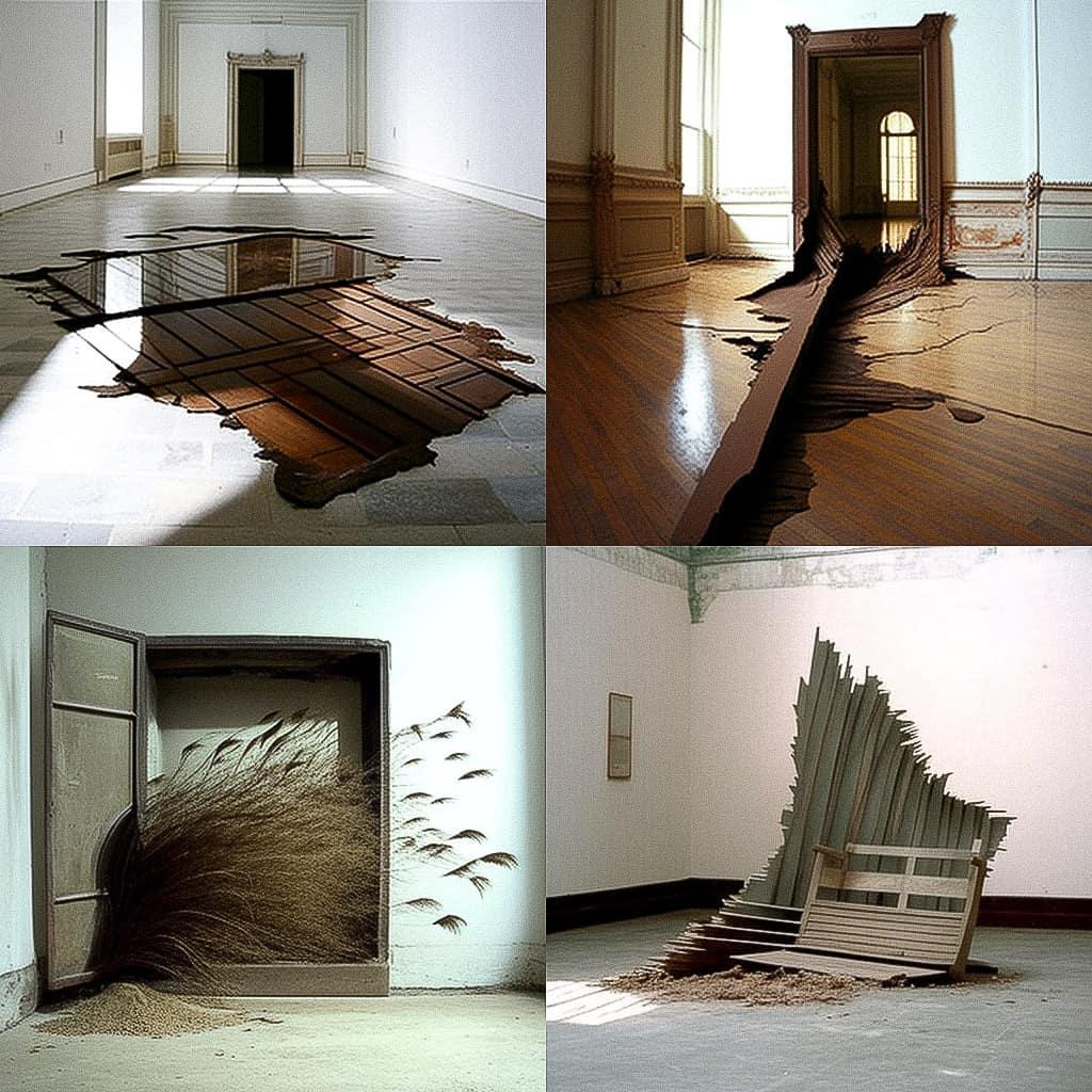 Doris Salcedo style, Midjourney V4, render 1 of 4