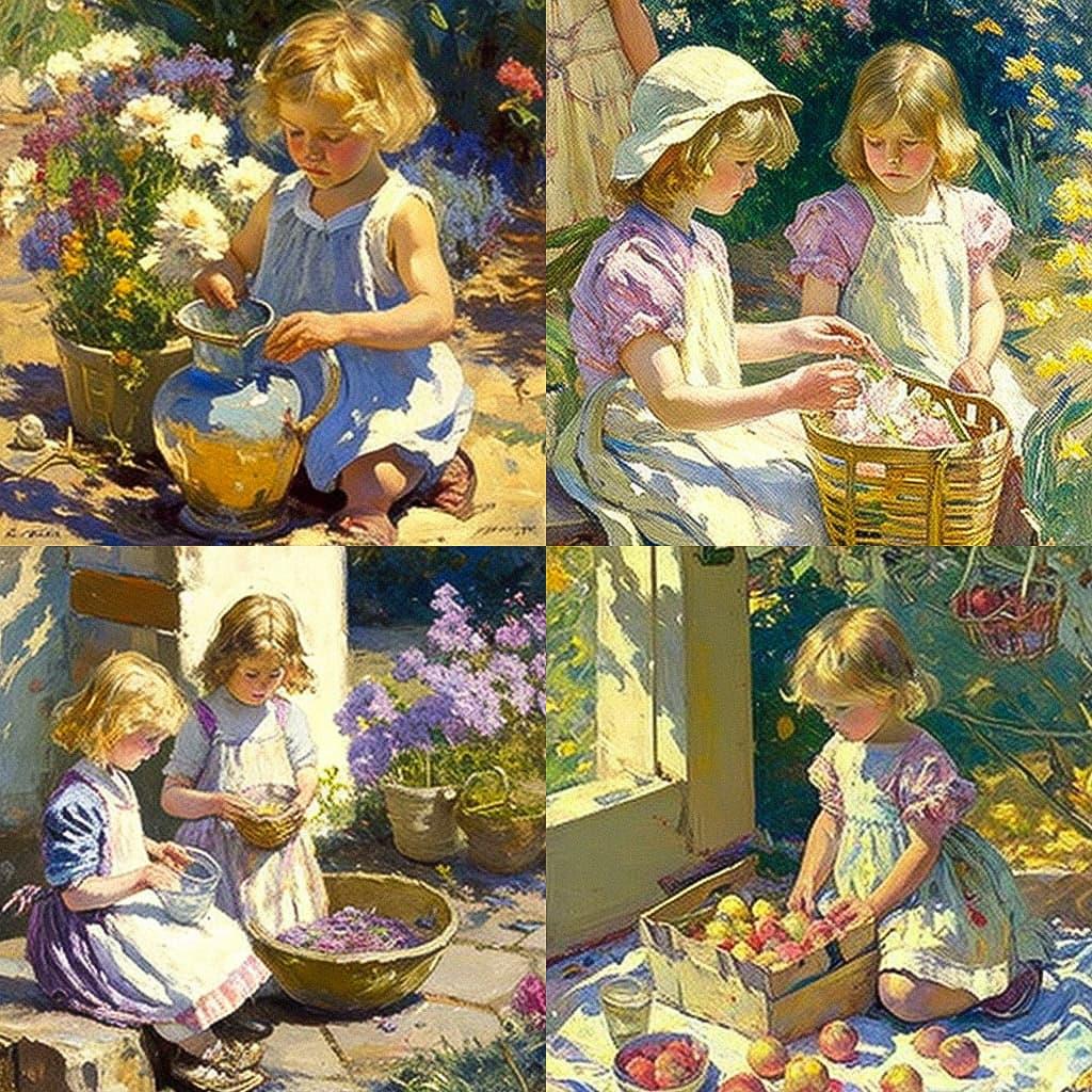 Dorothea Sharp style, Midjourney V4, render 1 of 4