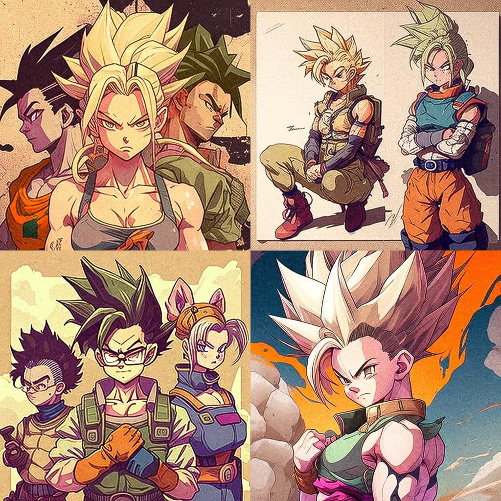 Dragon Ball Z style, Midjourney V4, render 1 of 4