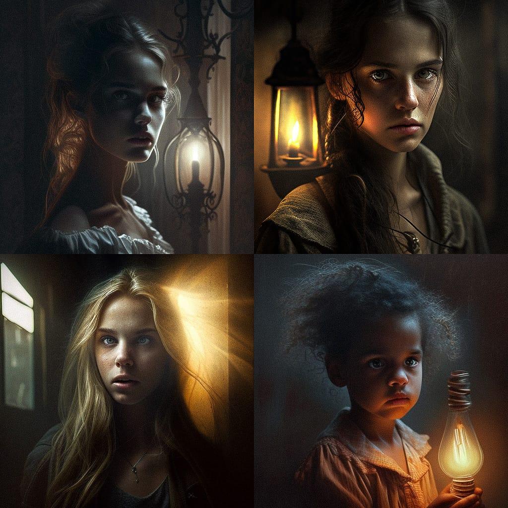 Dramatic lighting style, Midjourney V4, render 1 of 4