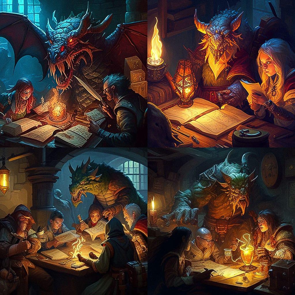 Dungeons and Dragons style, Midjourney V4, render 1 of 4
